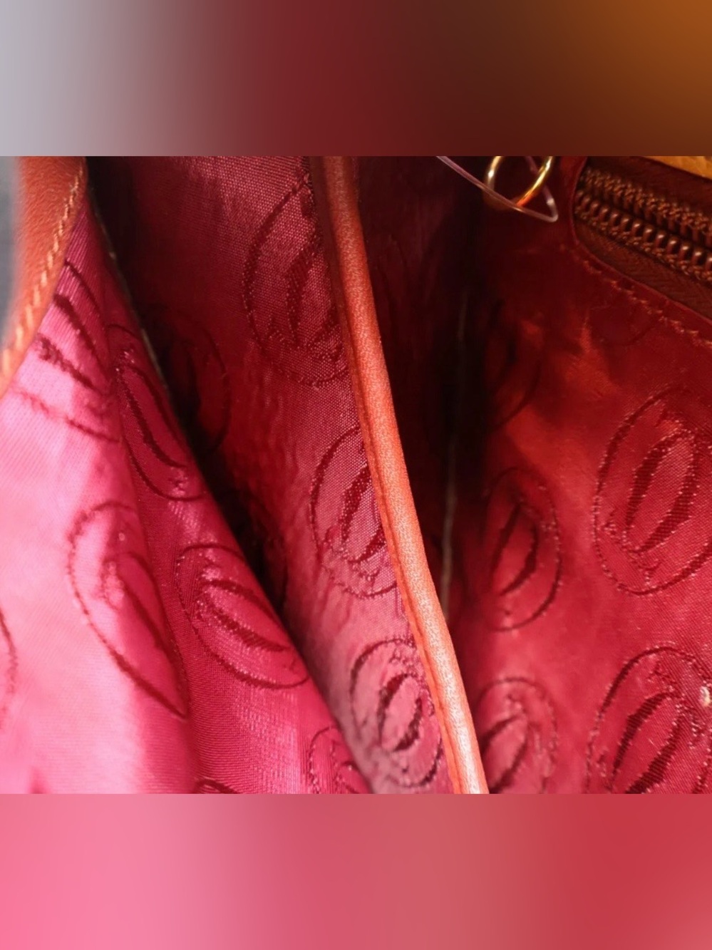 Cartier (Must de collection) Leather Crossbody Bag in Mustard and Brown - Picture 3 of 13